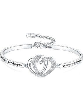 Badass Daughter Gift Bangle Bracelet - Forever My Friend Jewelry for Women
